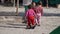 LESVOS, GREECE - NOV 5, 2015: Refugee children at the port of Mytilene.