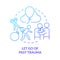 Let go of past trauma blue gradient concept icon