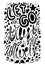 Let go and trust the universe vector illustration. inspirational quote. calligraphy typography poster. black and white inking, let