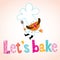Let\'s bake decorative type with chef character