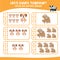 Let’s counting the dogs and orang utans together and circle the number on the worksheet.