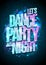 Let`s dance party all night poster with blue and pink fashion headline