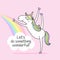 Let`s do something wonderful - funny vector quotes and unicorn drawing.