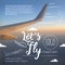 Let\'s fly typographic airline poster