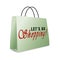 LET'S GO Shopping! - lettering on shopping bag isolated on white background