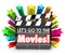 Let\'s Go to the Movies Film Clapper Board Watch Fun Entertainmen