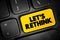 Let\\\'s Rethink text button on keyboard, concept background