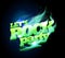 Let`s rock party sign, electric text