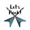 Let`s rock poster with crossed electric guitars