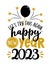 Let`s try this again, happy New Year 2023 - Greeting card. Modern brush calligraphy.