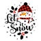 Let it snow - Calligraphy phrase for Christmas with cute snowman.