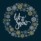 Let It Snow hand lettering greeting card.
