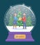 Let it Snow Snow Globe with Couple Giving Gift