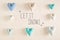 Leti It Snow message with blue heart cushions