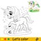 Lets color cute unicorn kids coloring vector
