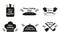 Lets Cook Together Icon Set Vector Illustration