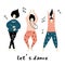 Lets dance. Dancing girls vector