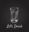 Lets Drink. Alcoholic drinks in shot glasses. Hand Drawn Drink Vector Illustration.