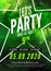 Lets party design poster. Night club flyer template. Music party invitation from DJ