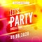 Lets party design poster. Night club template. Music party invitation from DJ