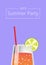 Lets Summer Party Poster with Lemonade in Glass