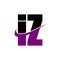 Lette IZ simple monogram logo icon design.