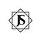 Lette JS simple monogram logo icon design.