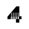 Letter 4 Musician Symbol, Piano Logo Icon Vector Template On White Background
