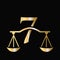 Letter 7 Scale Attorney Law Logo Design. Initial Pillar, Law firm, Attorney Sign Design On Letter 7 Concept Template