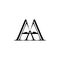Letter AA combination black color for company design logo branding letter element