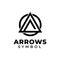 Letter A arrowhead logo design insignia