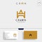 letter AW Crown Gold Initial logo template