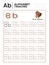 Letter B Alphabet Tracing Book with Example and Funny Beaver Cartoon. Preschool worksheet for practicing fine motor skill. Vector