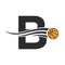Letter B Basket Ball Logo Design For Basket Club Symbol Vector Template. Basketball Logo Element