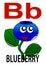 Letter B blueberry