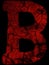 letter b font in grunge horror style with cracked texture