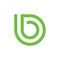 Letter b green leaf linear logo vector