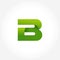 letter b green logo template. alphabet logotype design