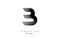 Letter B logo with black twisted lines. Creative vector illustration with zebra, finger print pattern lines