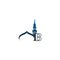 Letter B logo icon with mosque design illustration