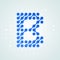 Letter B logo modern halftone icon. Vector flat letter B sign futuristic blue dot line liquid font trendy digital design