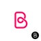 Letter B logo monoline wireframe style.