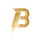 Letter B Logo Power Gold
