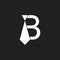 Letter b neck tie businessman symbol logo vector