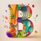 Letter B Papercut Floral.