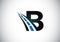 Letter B with road logo sing. The creative design concept for highway maintenance and construction. Transportation and traffic