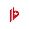Letter b star motion arrow stripes geometric symbol logo vector