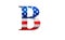 Letter B with stars and stripes US flag lettering font