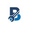 Letter B Wrench Logo Design. Handyman Repair Service. Technology Construction Industry Vector Icon