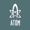 A letter based logo. Atom shape design
